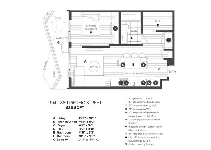 1104 - 889 Pacific Street, Vancouver, BC V6Z 1C3 |  Photo 73