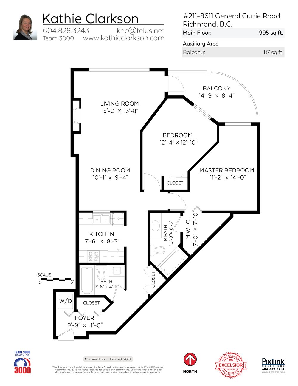Floor Plan for a 2 Bedroom Apartment in 