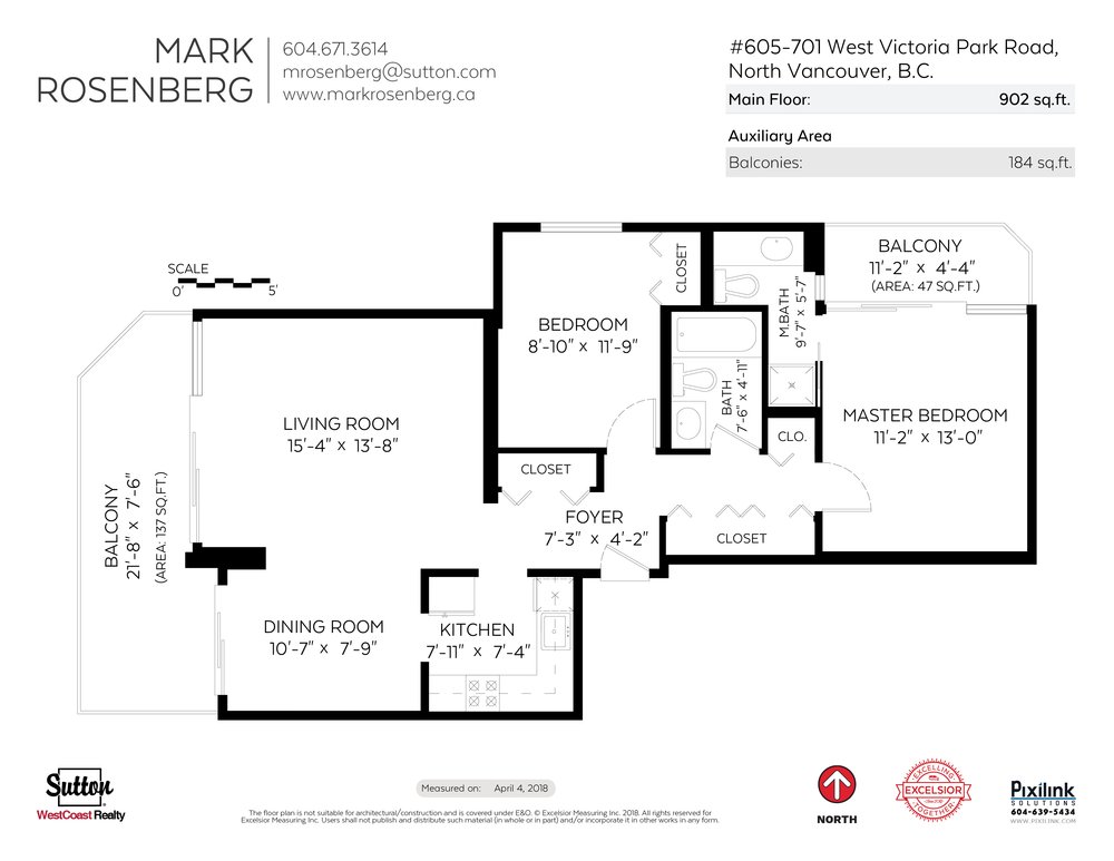 Floor Plan for a 2 Bedroom Apartment in 