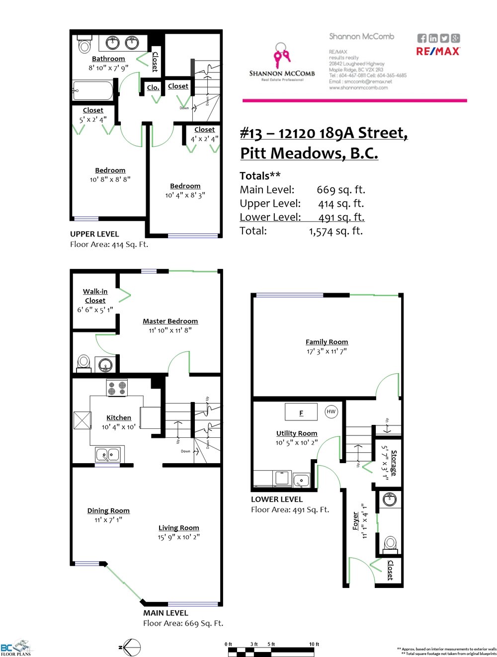 Floor Plan for a 3 Bedroom Townhouse in 