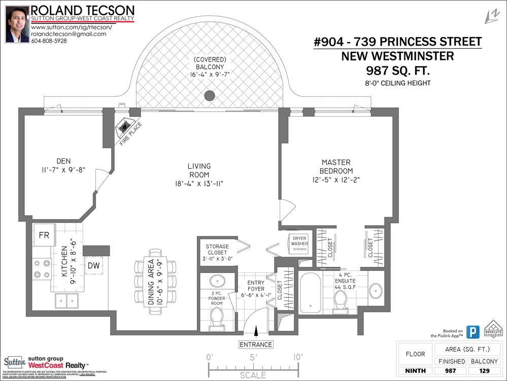 Floor Plan for a 1 Bedroom Apartment in 