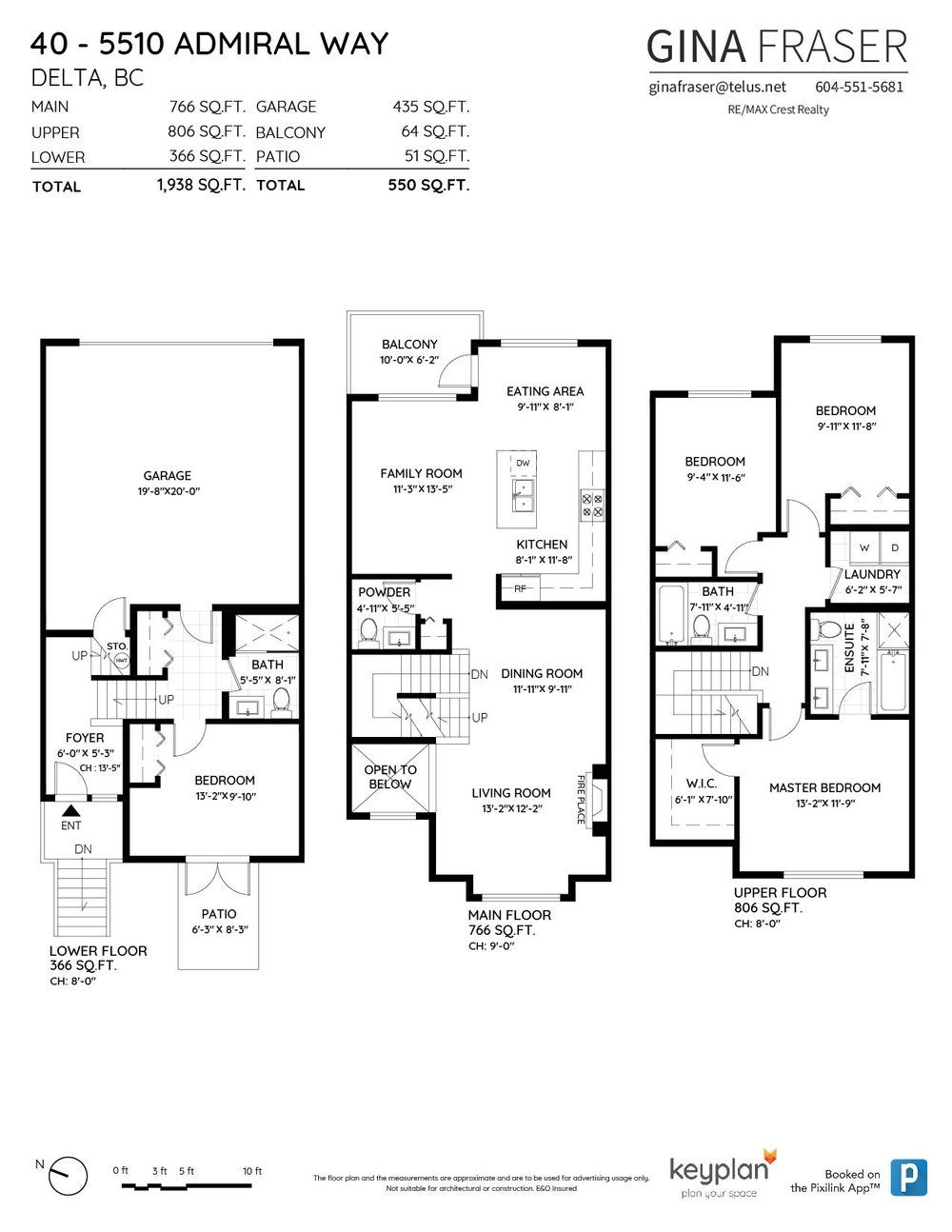 Floor Plan for a 4 Bedroom Townhouse in 
