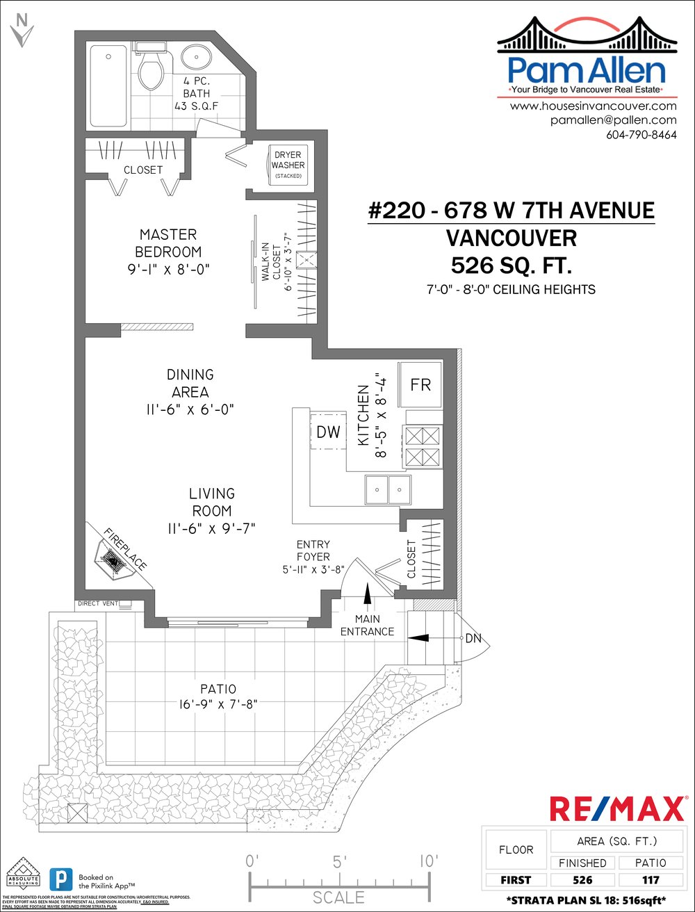 Floor Plan for a 1 Bedroom Townhouse in 