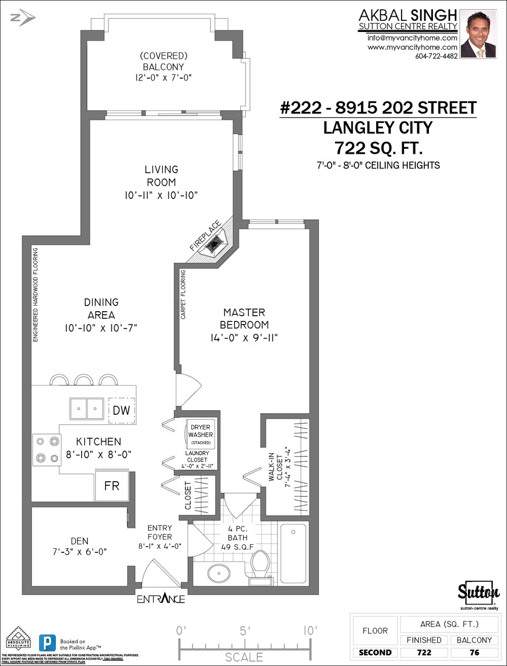 Floor Plan for a 1 Bedroom Apartment in 