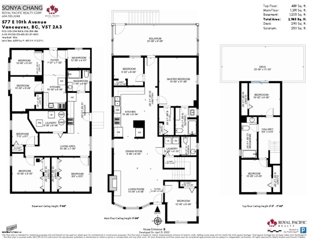 Floor Plan for a 9 Bedroom House in Vancouver