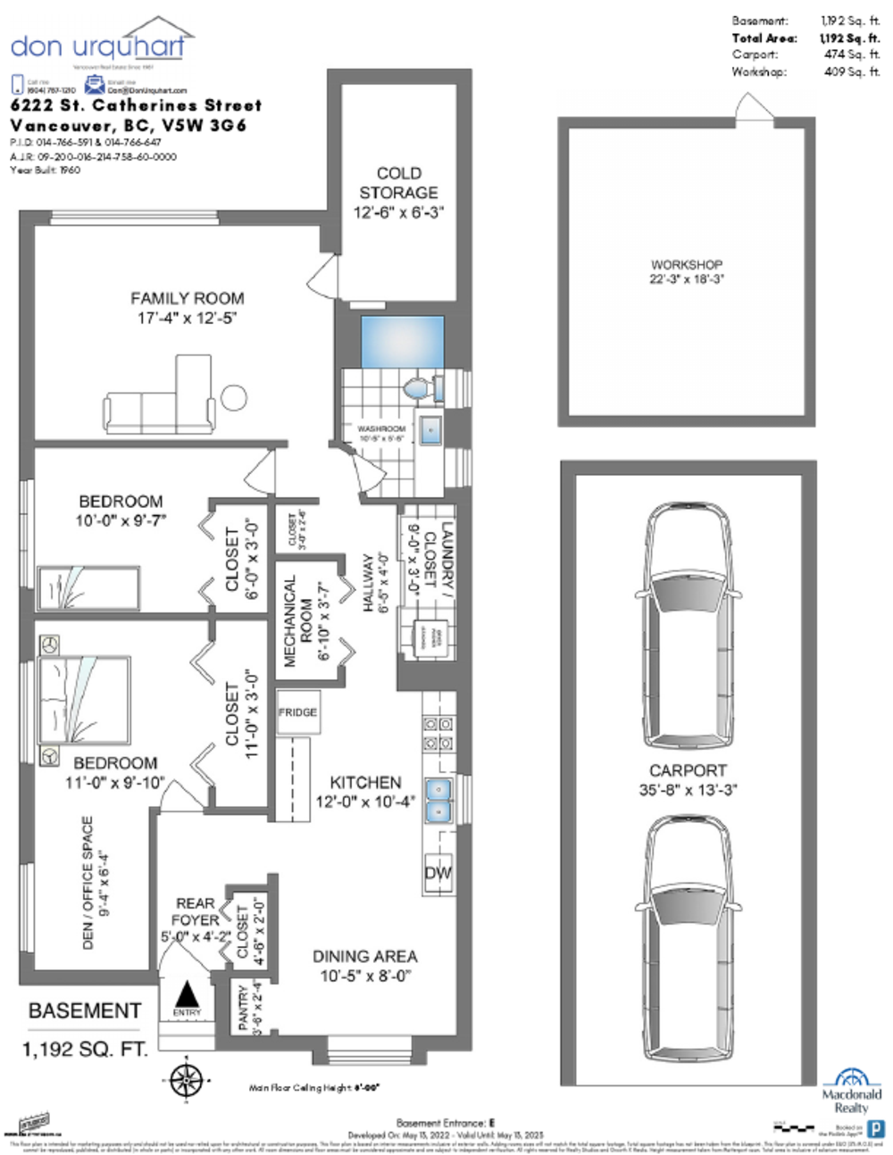 Floor Plan for a 5 Bedroom House in Vancouver