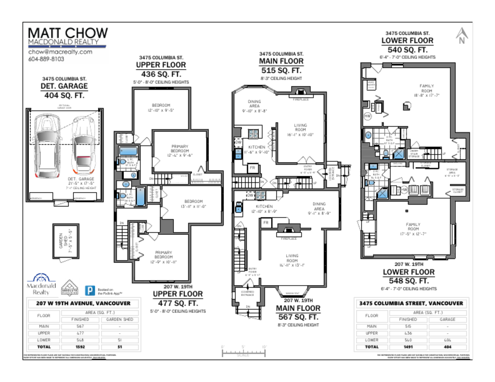 Floor Plan for a 4 Bedroom House in Vancouver