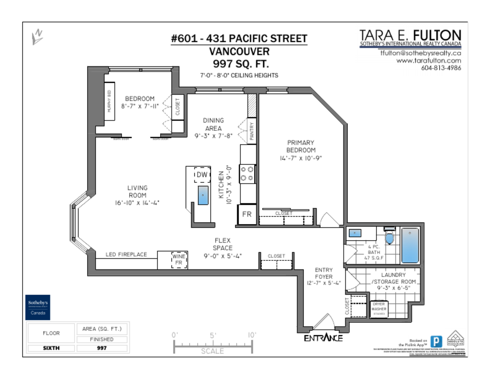Floor Plan for a 2 Bedroom Apartment in Vancouver