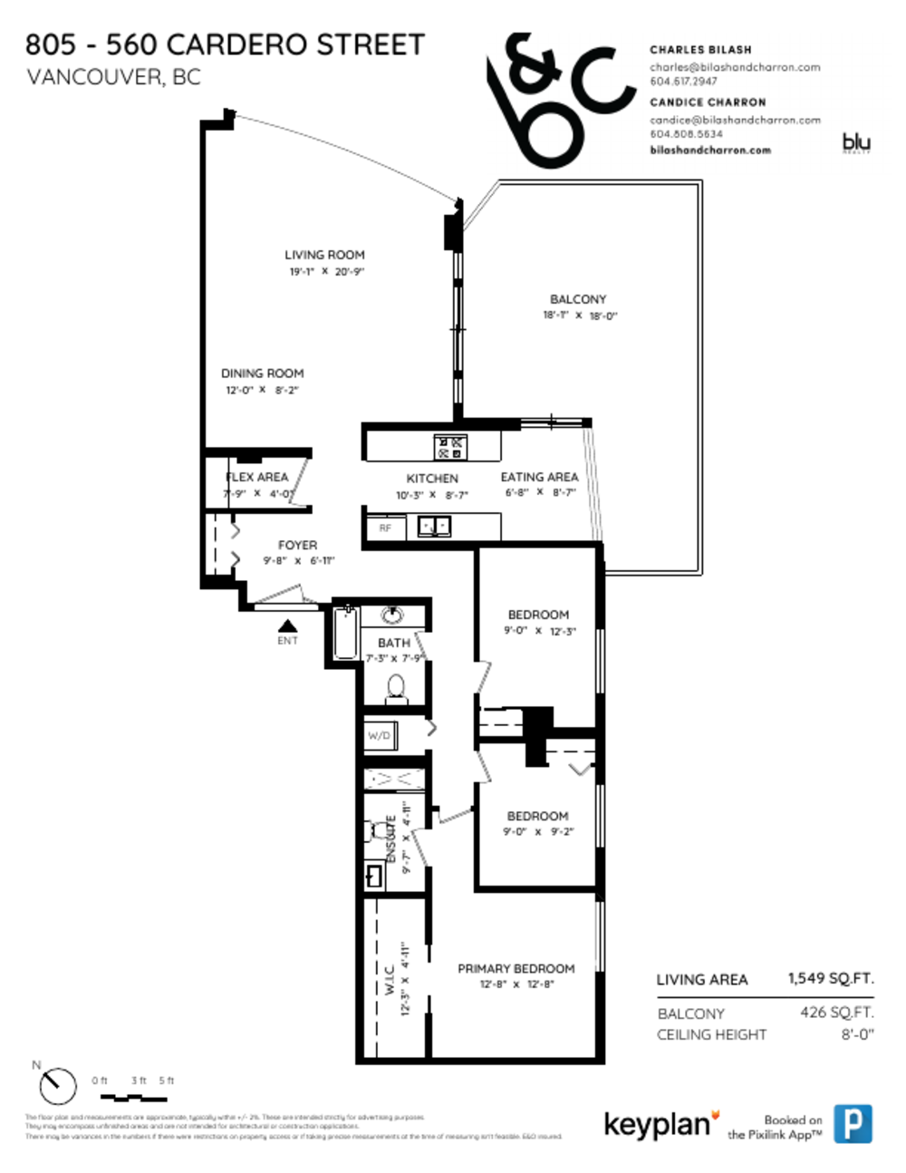 Floor Plan for a 3 Bedroom Apartment in Vancouver