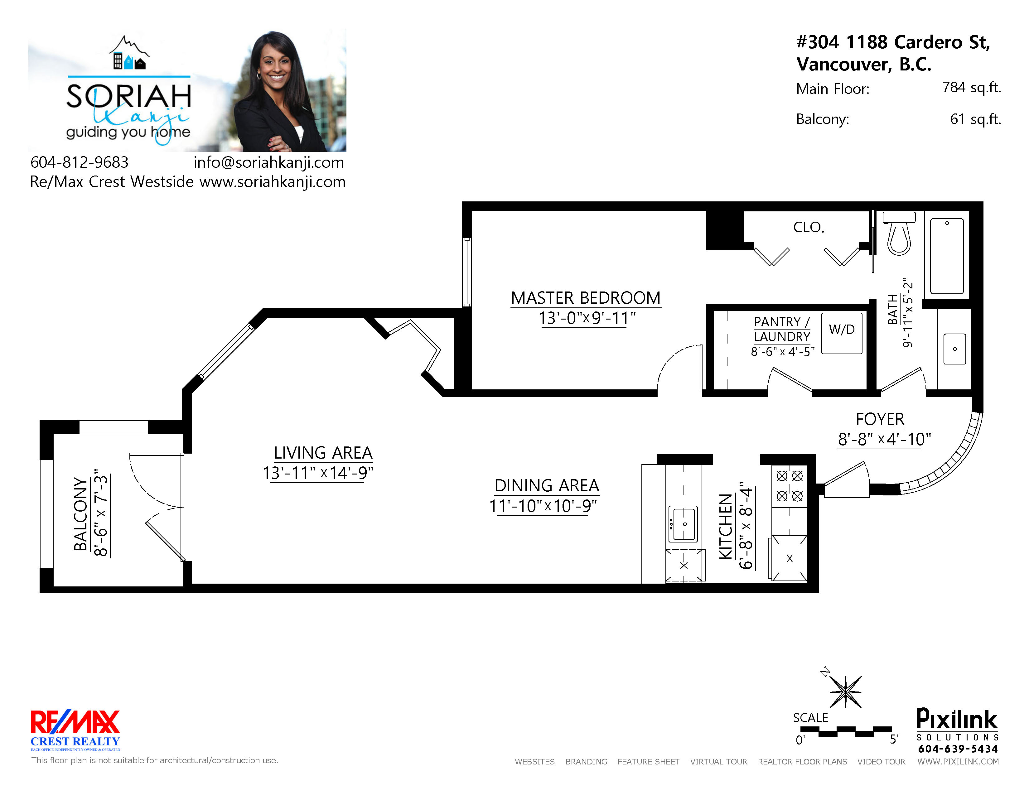 304 - 1188 Cardero Street, Vancouver - Floor Plan - Soriah Kanji